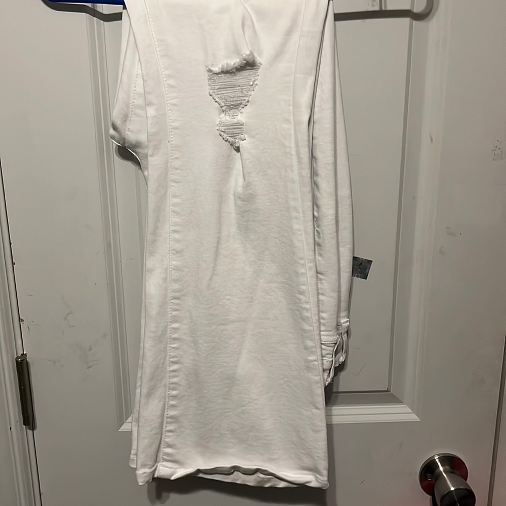 white flared jeans